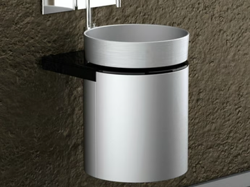LEONARDO KOIN MEDIO RHO DARK INOX - Wooden vanity unit by Glass Design - view 2